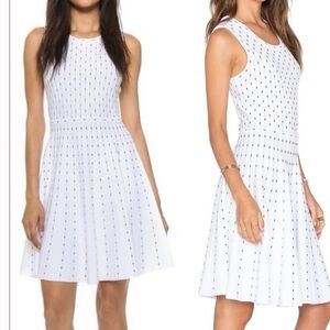 Adore white knit light sweater dress sleeveless fit and flare A line stretch S